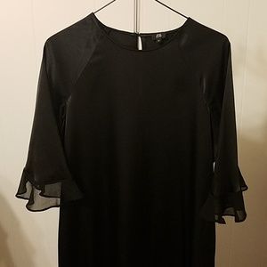 River Island Black Satin Shirt Tail Hem Dress